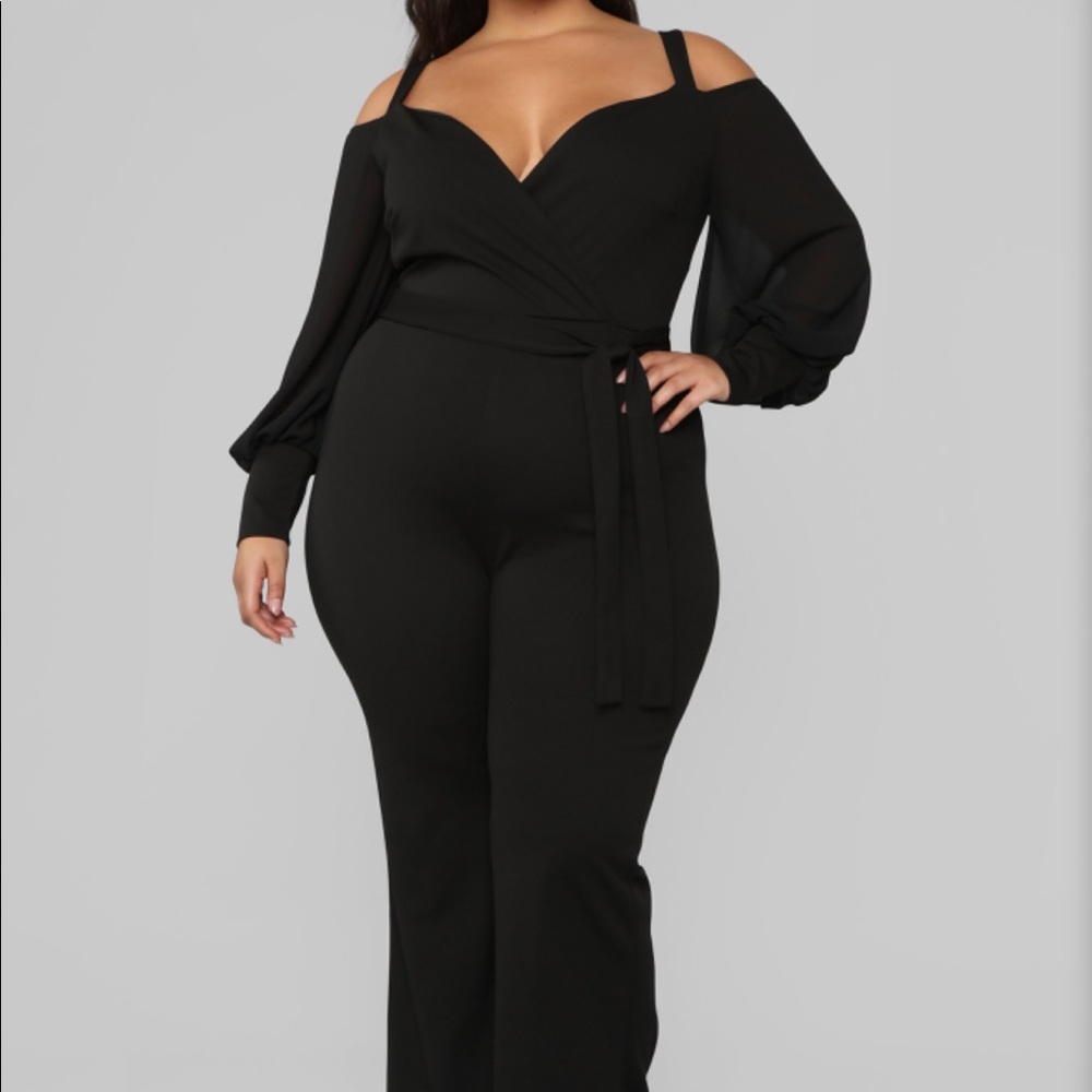 Black Plus Size Wide-leg Jumpsuit